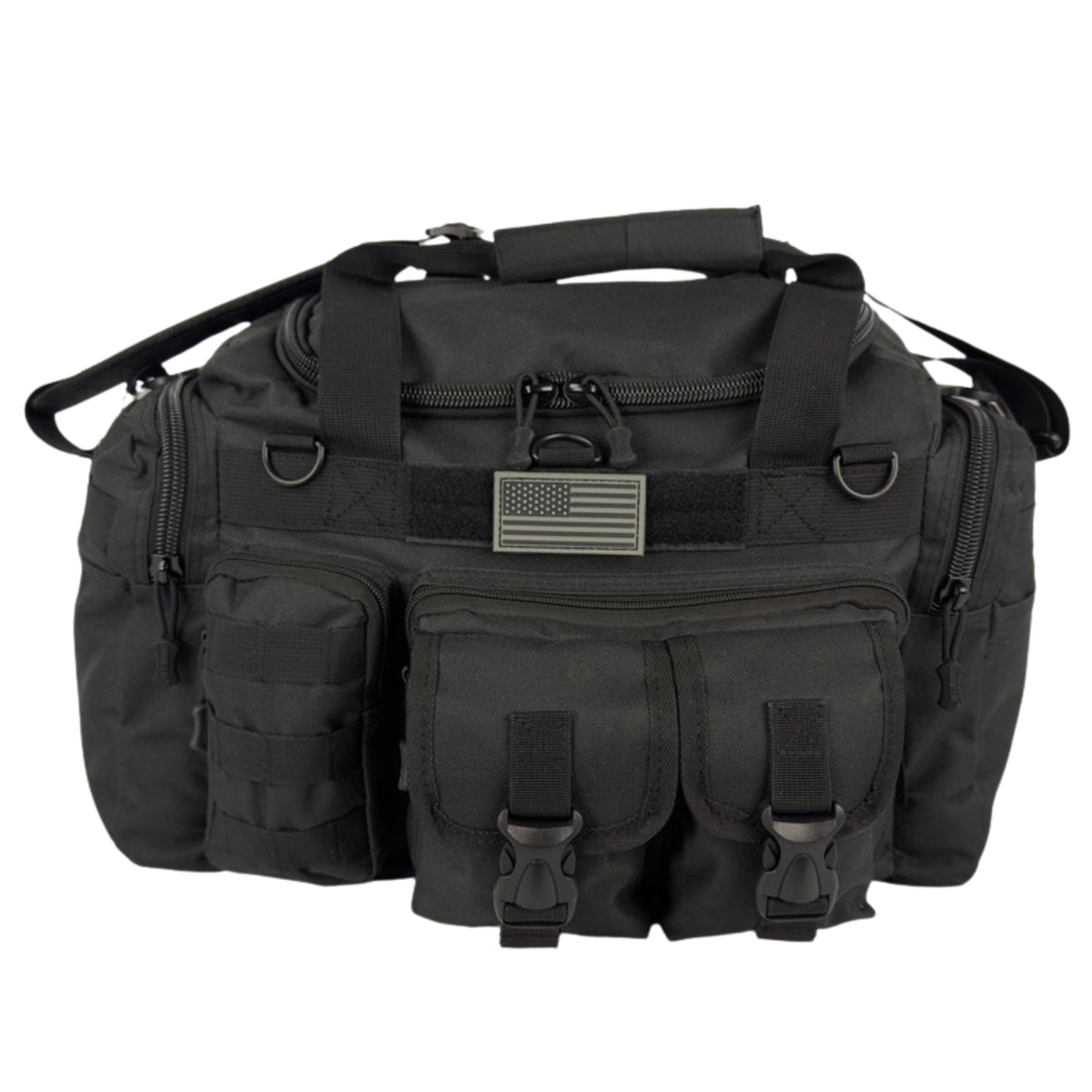 Shadow Gear Traverse 18 42L Tactical MOLLE Duffel Bag in Black, front view