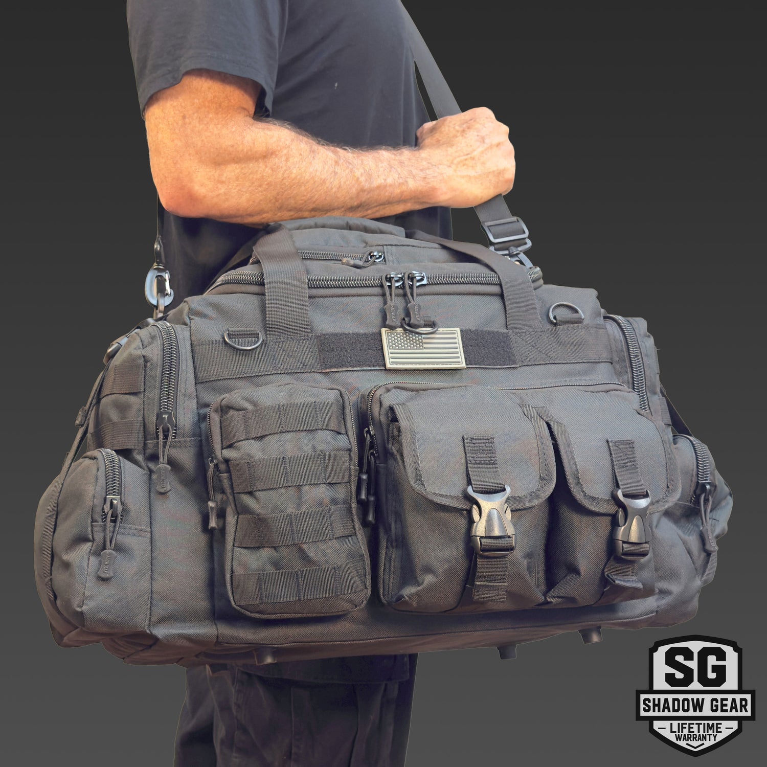 Shadow Gear SGD22 Tactical Duffel Bag - 22-inch Water-Resistant Multi-Pocket Travel and Range Bag