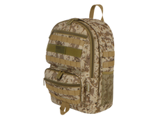 Camouflage backpack on a white background