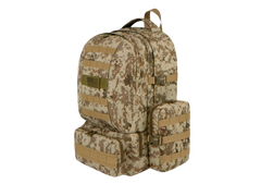 Camouflage backpack on a white background