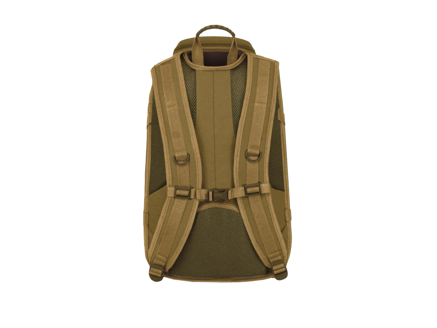 Brown backpack on a white background