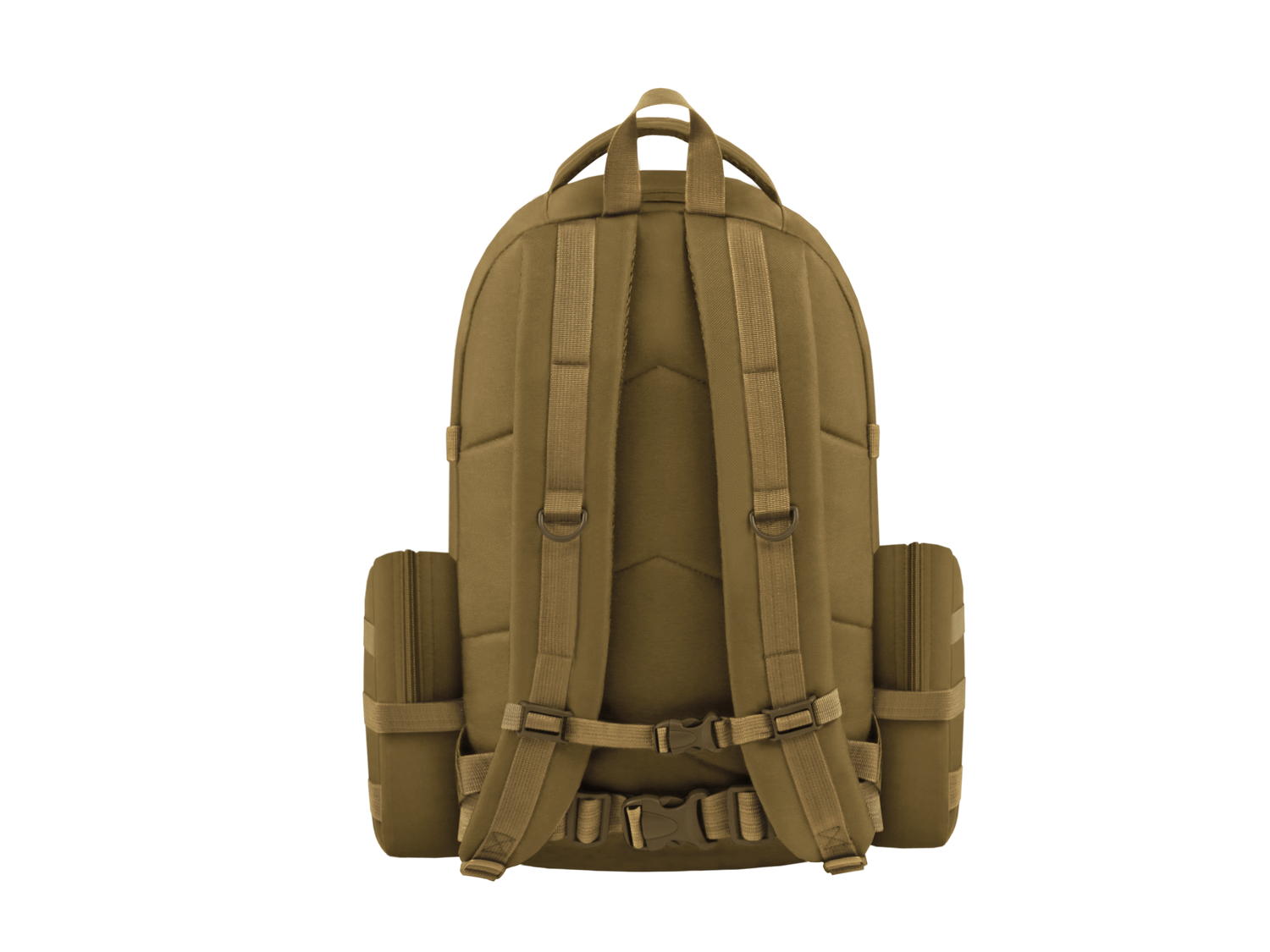 Brown backpack on a white background