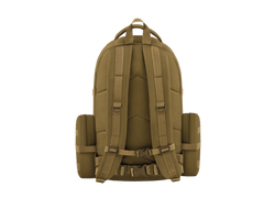 Brown backpack on a white background