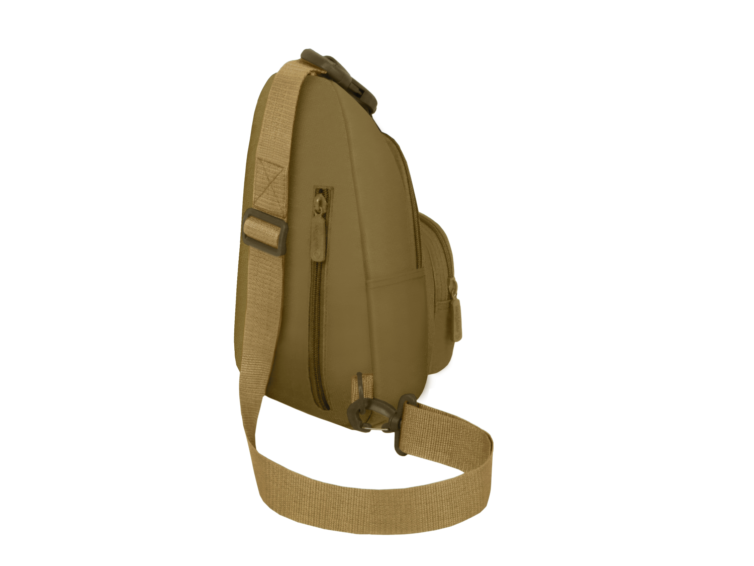 Tan shoulder bag on a white background
