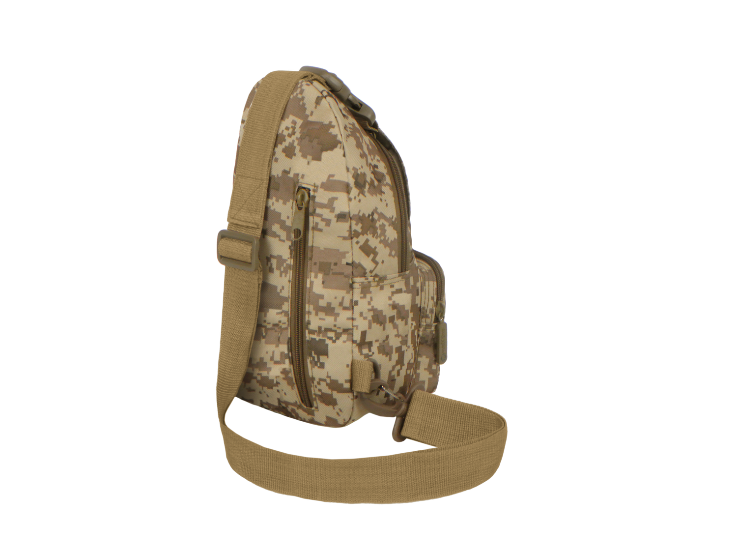 Camouflage sling bag on a white background