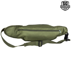Shadow Gear Dash 4L tactical waist pack in Olive, back view showing the rear zippered pocket and adjustable strap