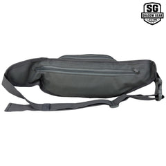 Shadow Gear Dash 4L tactical waist pack in Charcoal, back view showing the rear zippered pocket and adjustable strap