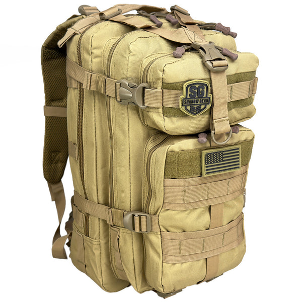 Shadow Gear SG702 Summit 28L Tactical MOLLE Rucksack in Tan - angle view