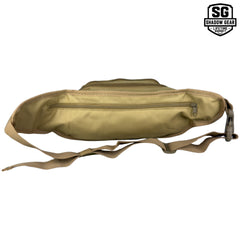 Shadow Gear Dash 4L tactical waist pack in Tan, back view showing the rear zippered pocket and adjustable strap